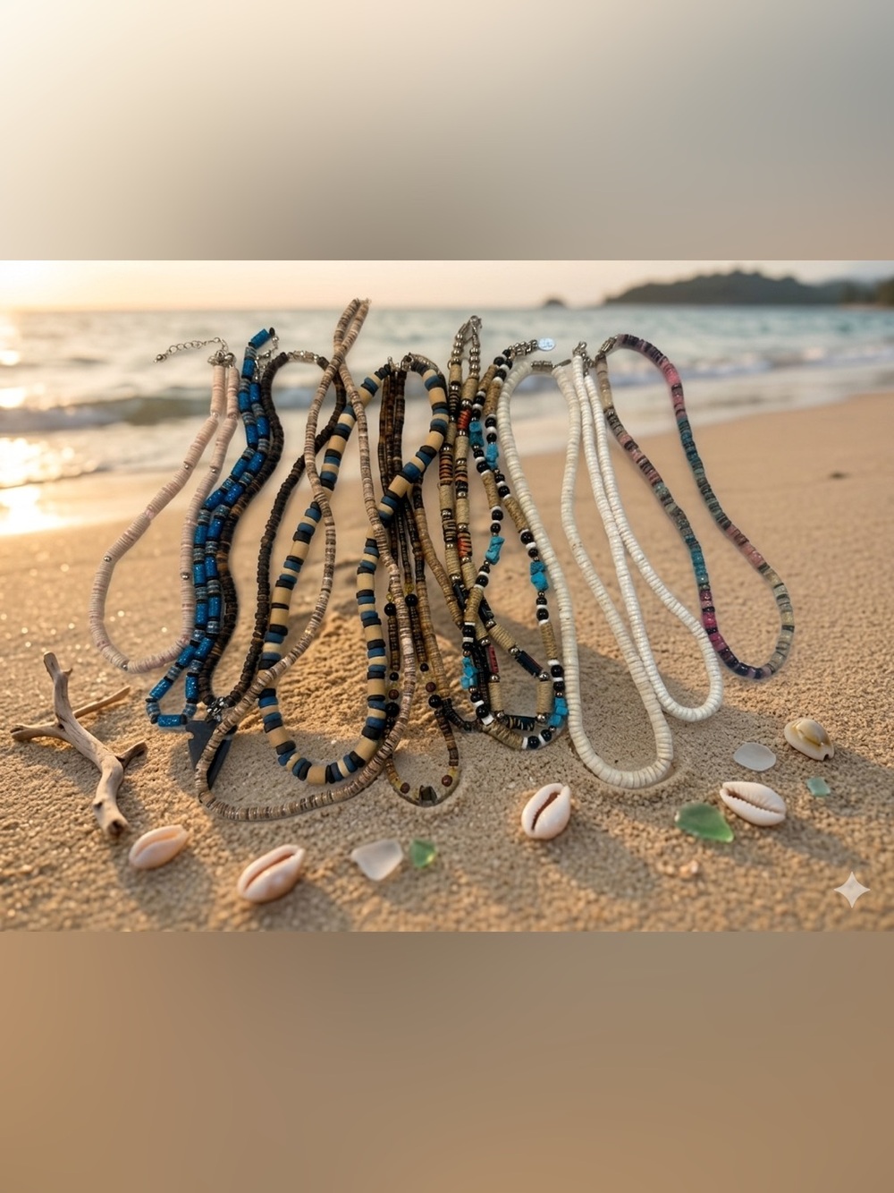Lot of 12 Beach Various Size & Material Necklaces -Sotnick Panama Jack Unbranded